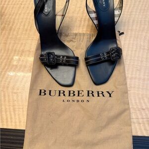 Burberry Black Strappy Heels